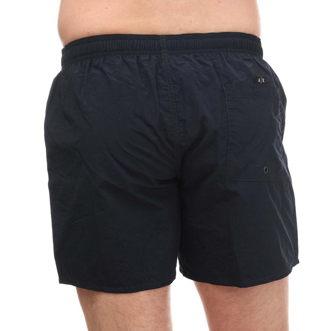 Navy - Back - Armani Mens Swim Shorts