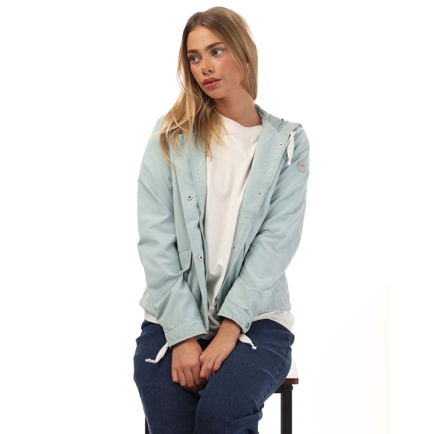 Grey-Blue - Lifestyle - Only Womens-Ladies Skylar Spring Hooded Jacket