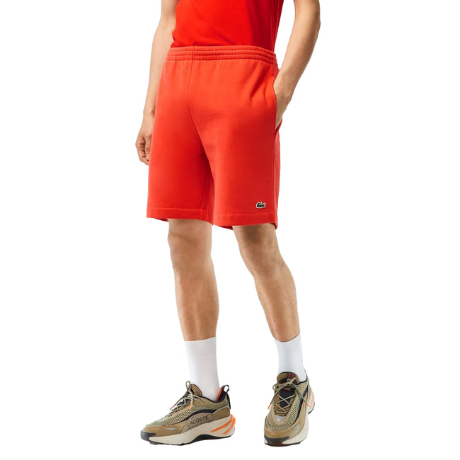 Orange - Side - Lacoste Mens Fleece Regular Shorts