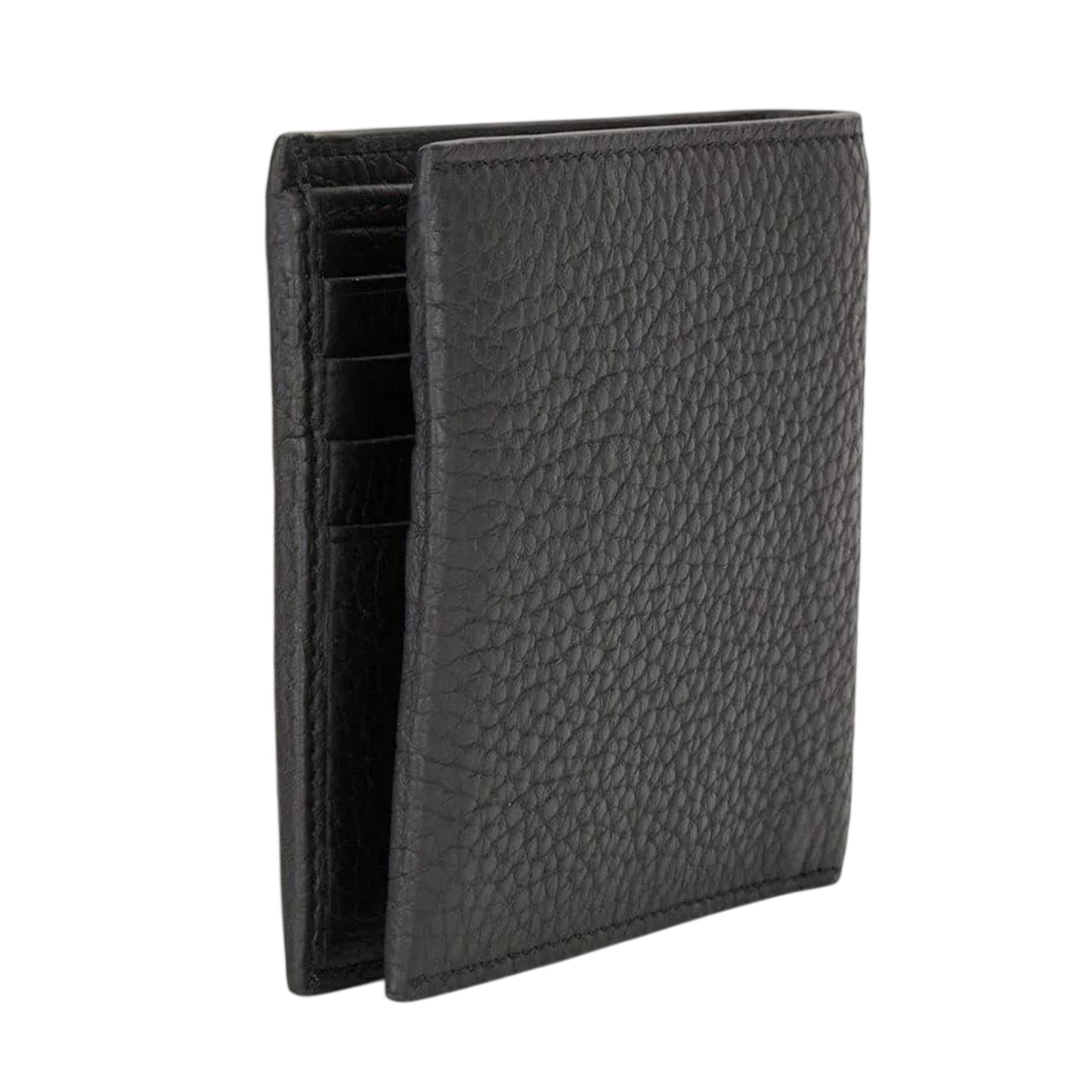Navy - Side - Boss Crosstown Bi-Fold Leather Wallet