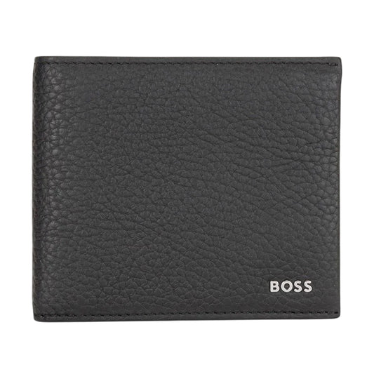 Navy - Front - Boss Crosstown Bi-Fold Leather Wallet