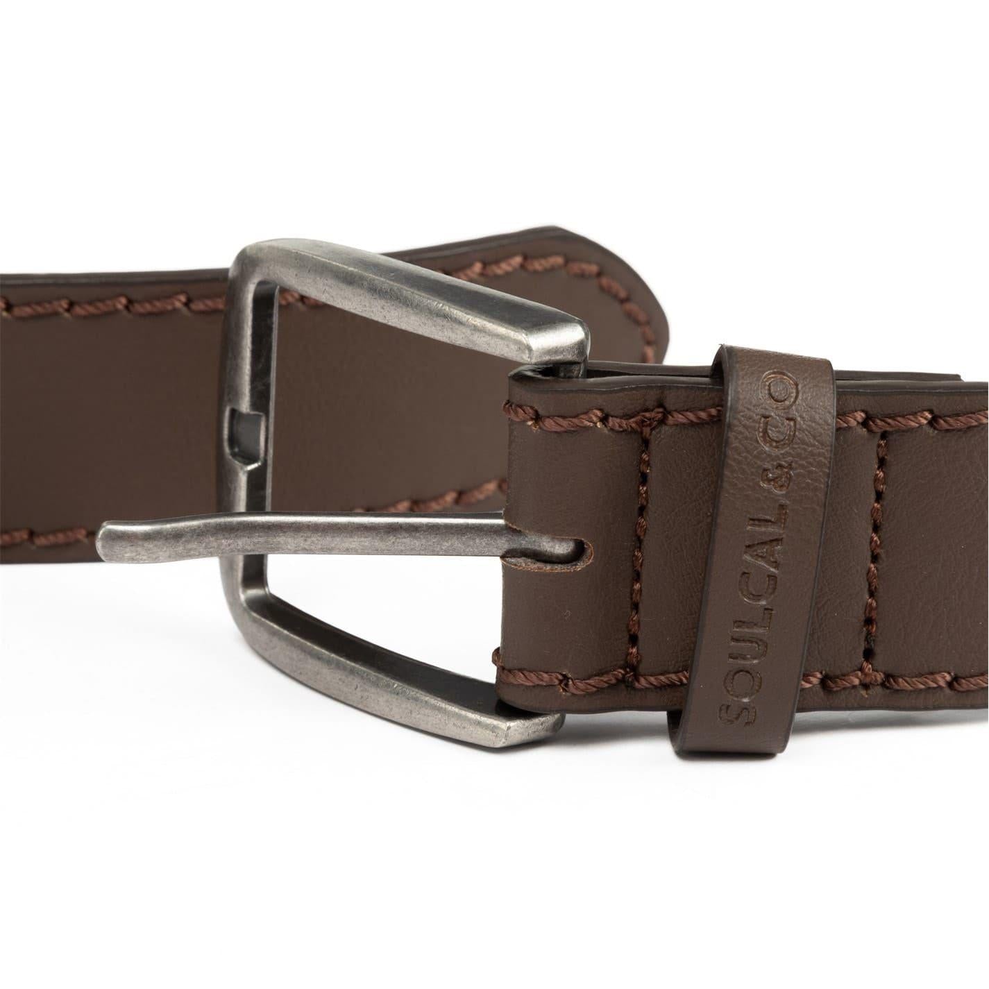 Tan - Pack Shot - SoulCal Logo Faux Leather Belt