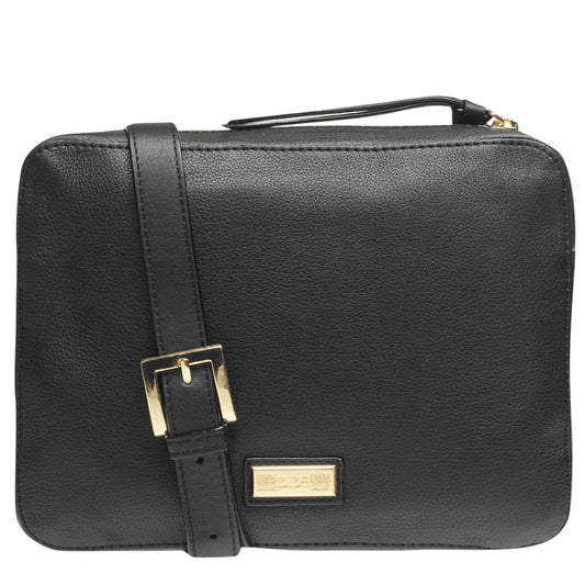Black - Front - Biba Rachel Leather Crossbody Bag