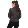 Chocolate - Back - Only Womens-Ladies Bandit Faux Leather Biker Jacket