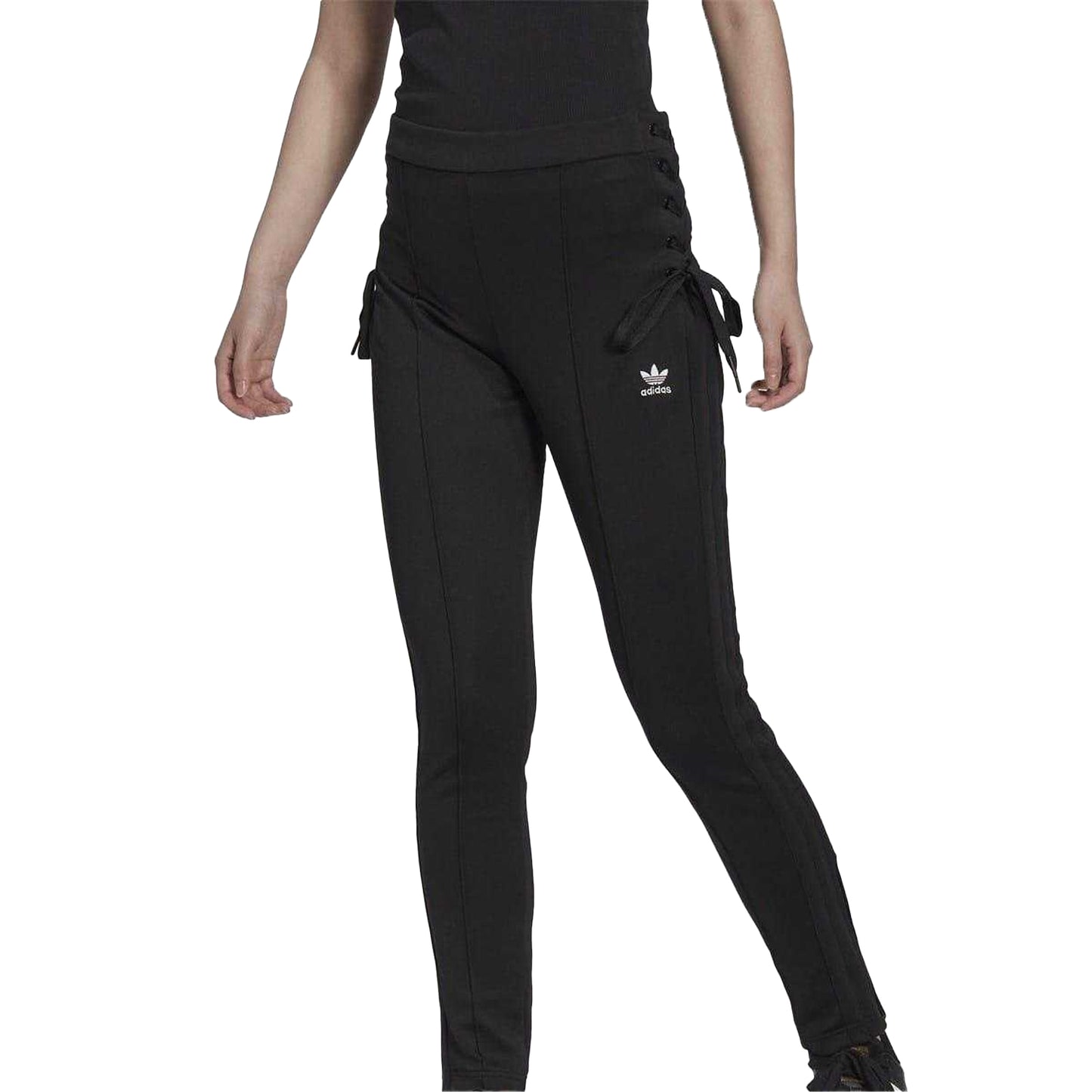 Black - Pack Shot - Adidas Womens-Ladies Originals Slim Jogging Bottoms