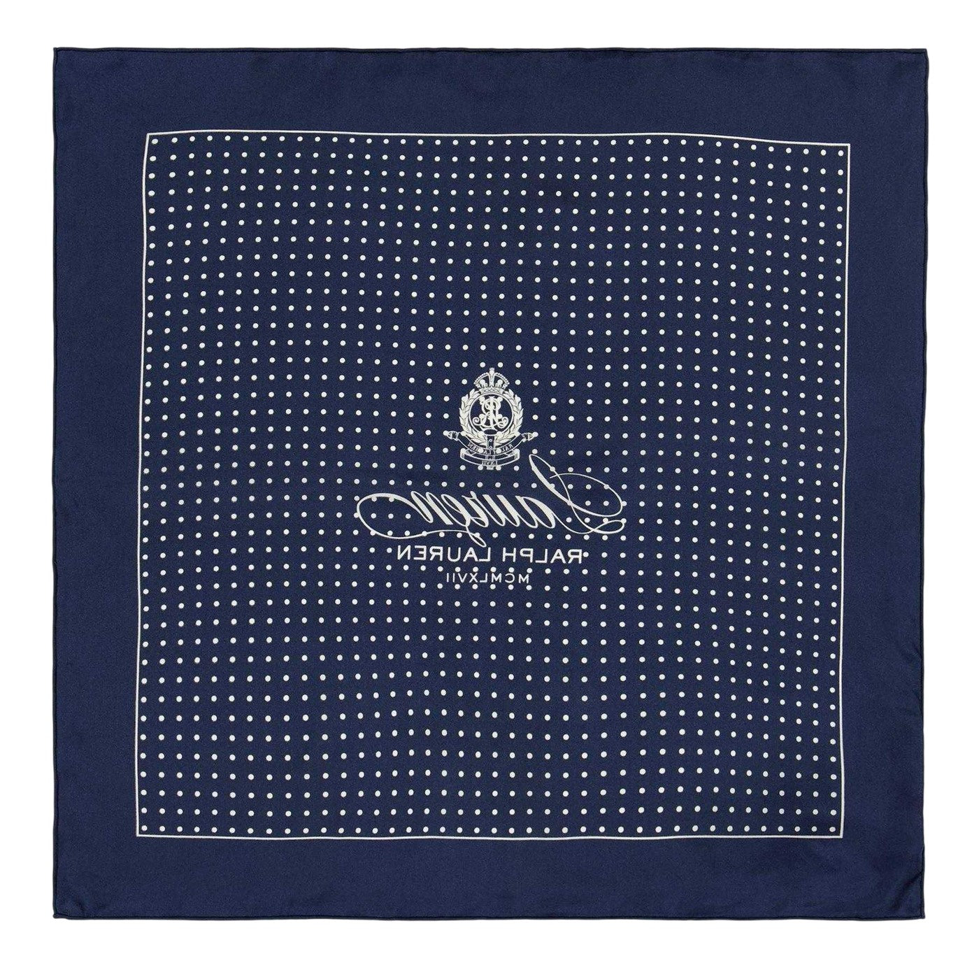 Navy - Back - Ralph Lauren Polka Dot Silk Scarf
