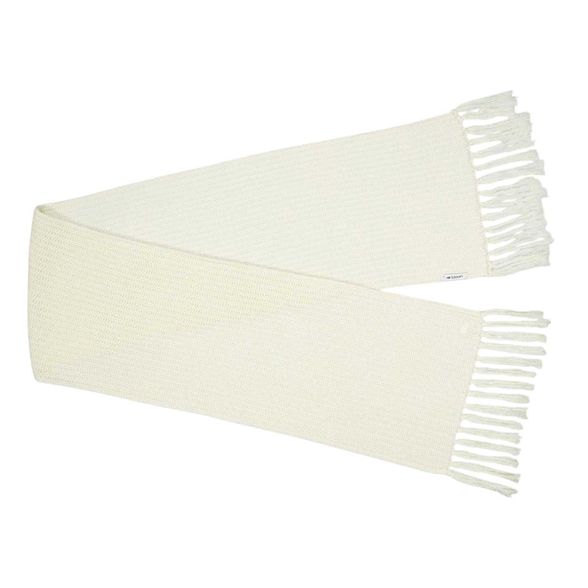White - Back - Lacoste Ribbed Scarf