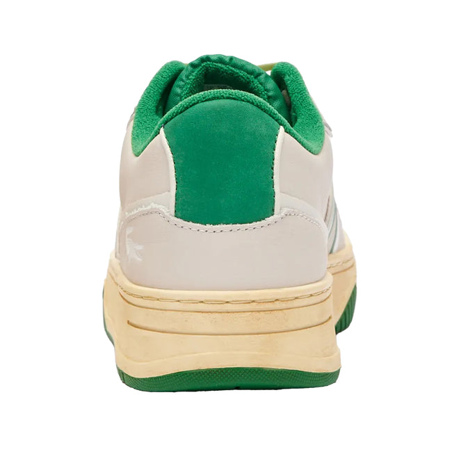 Off White-Green - Back - Lacoste Unisex Adult L001 Leather Trainers