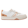 White-Beige - Front - Lacoste Unisex Adult L001 Leather Trainers