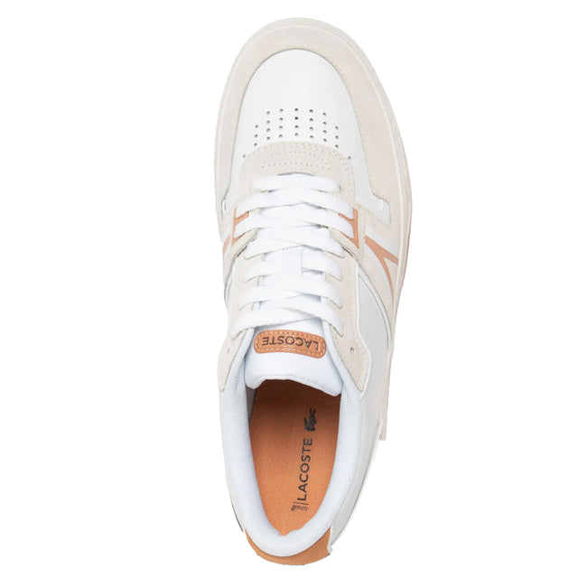 White-Beige - Side - Lacoste Unisex Adult L001 Leather Trainers
