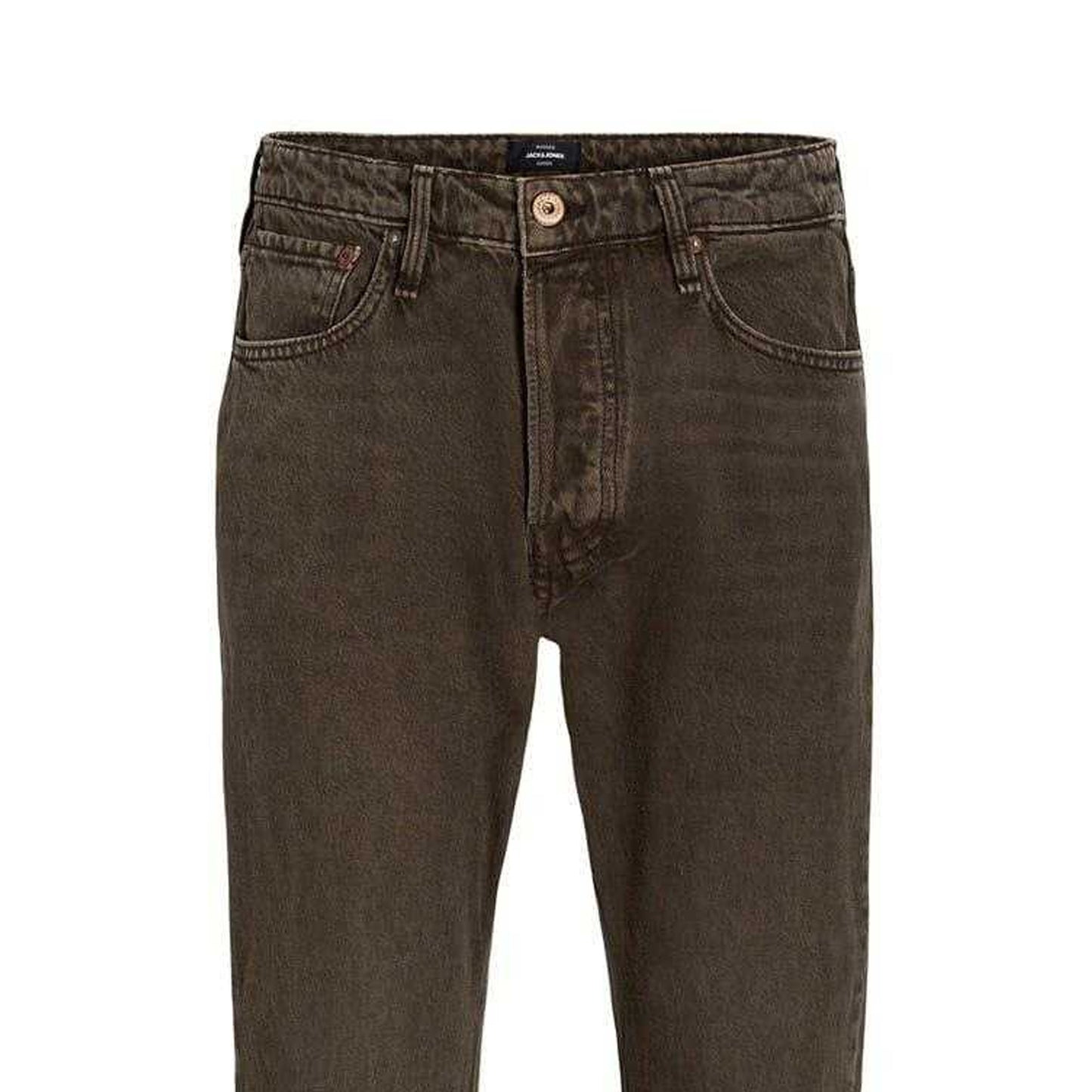 Chocolate Brown - Back - Jack And Jones Mens Chris 900 Straight Jeans