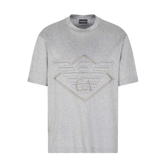 Light Grey - Front - Emporio Armani Mens EA7 Regular T-Shirt