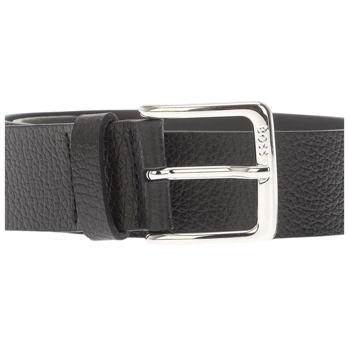 Black - Back - Boss Logo Leather Belt