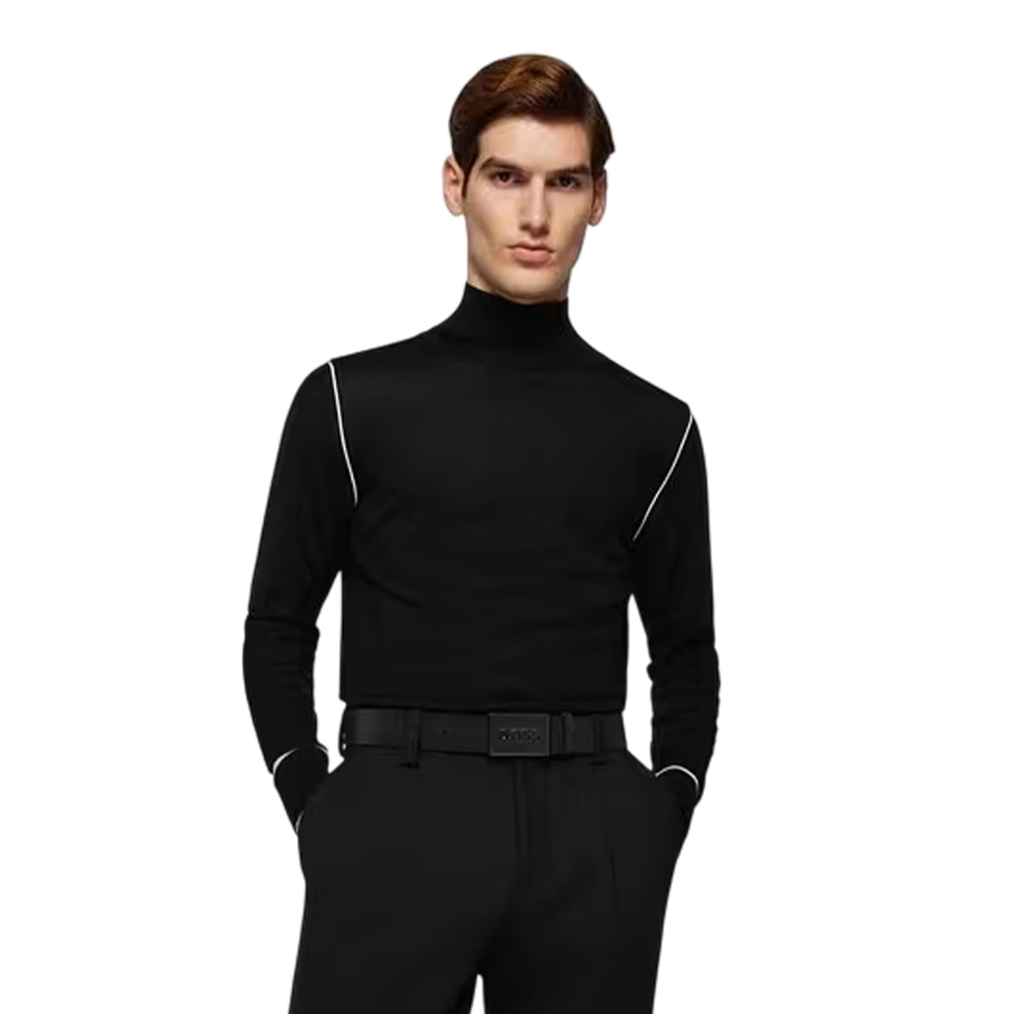 Black - Lifestyle - Boss Logo Leather Belt