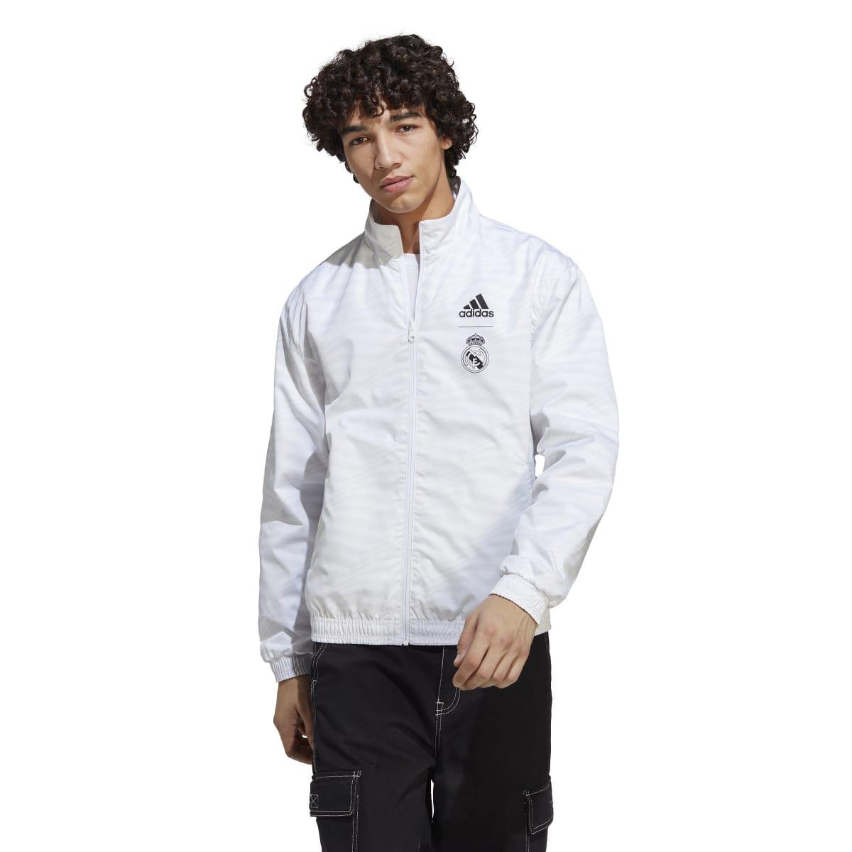 White - Side - Adidas Mens Real Madrid 2022-23 Reversible Anthem Jacket