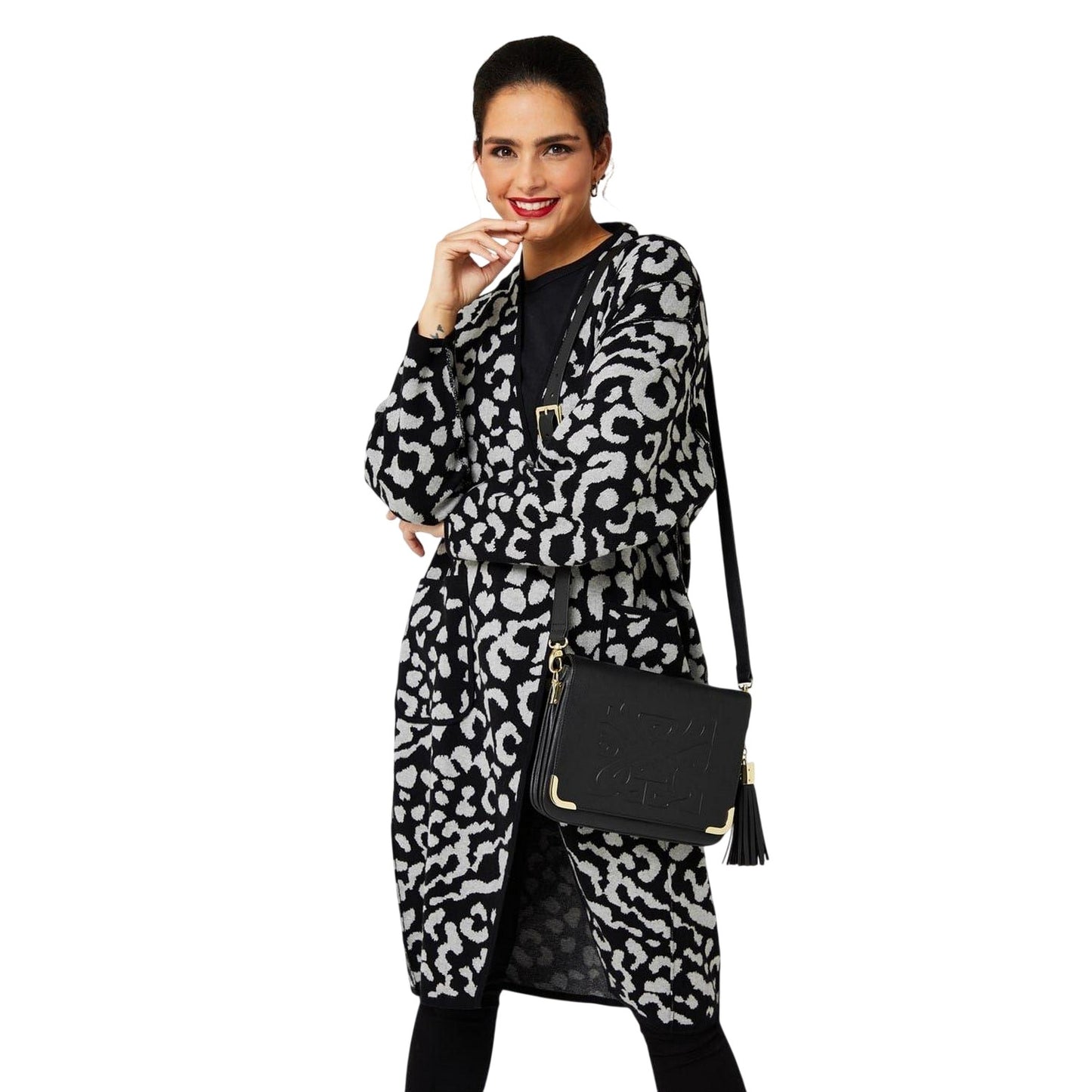 Black - Lifestyle - Biba Gretal Logo Leather Crossbody Bag