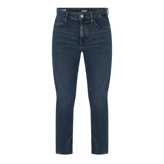 Dark Blue - Front - Boss Mens Delaware Denim Slim Jeans