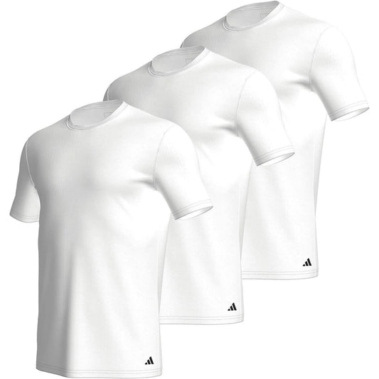 White - Front - Adidas Mens T-Shirt (Pack of 3)