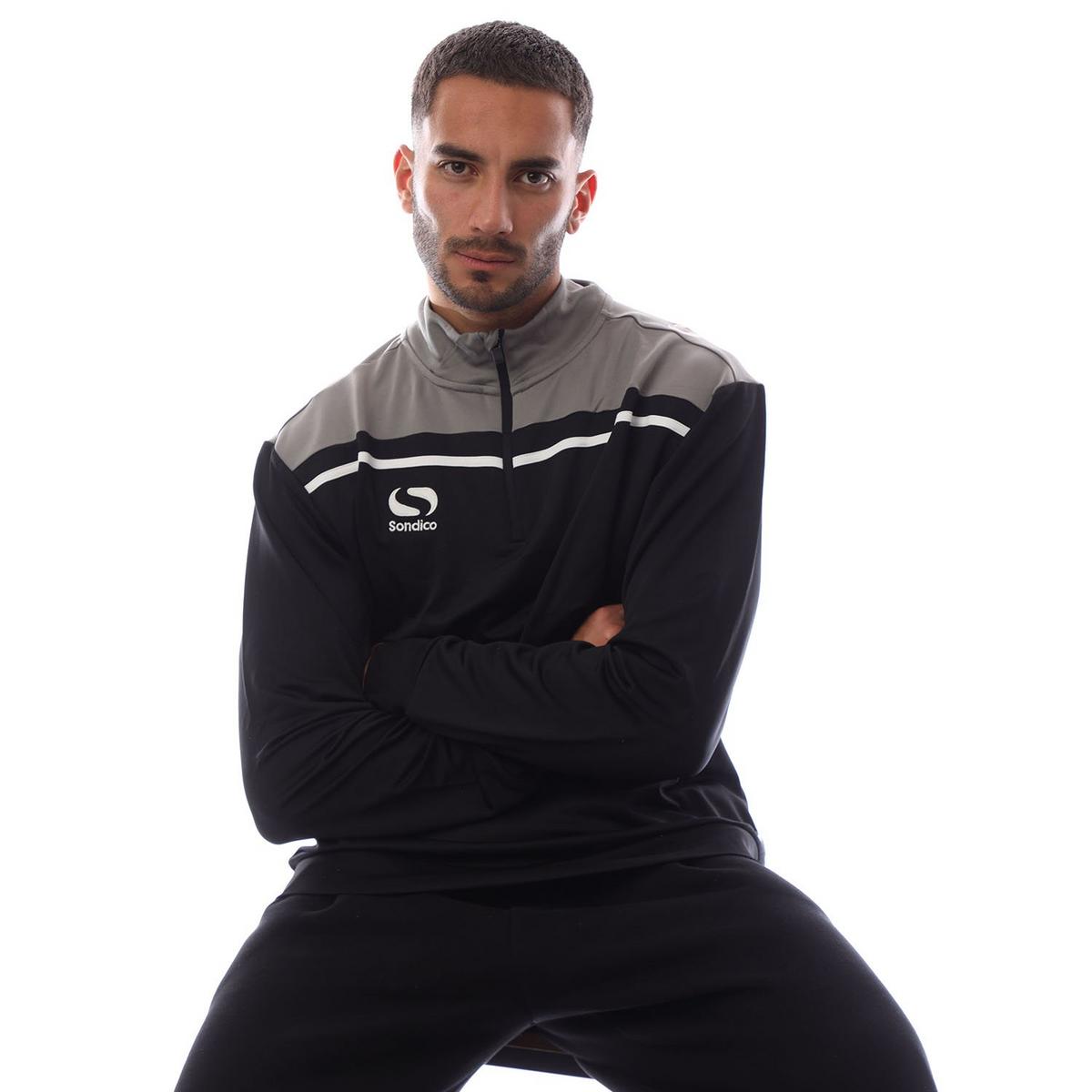Black-Charcoal - Lifestyle - Sondico Mens Long-Sleeved Sweatshirt