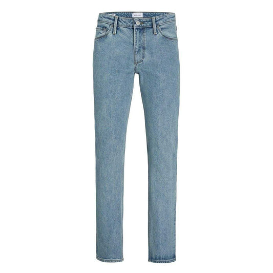 Blue Denim - Front - Jack And Jones Mens Clark Evan Denim Straight Jeans