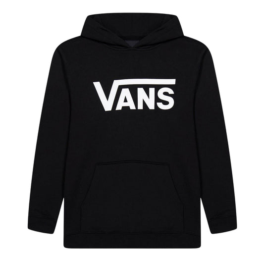 Black-White - Front - Vans Childrens-Kids Classic Ribbed Long-Sleeved Hoodie