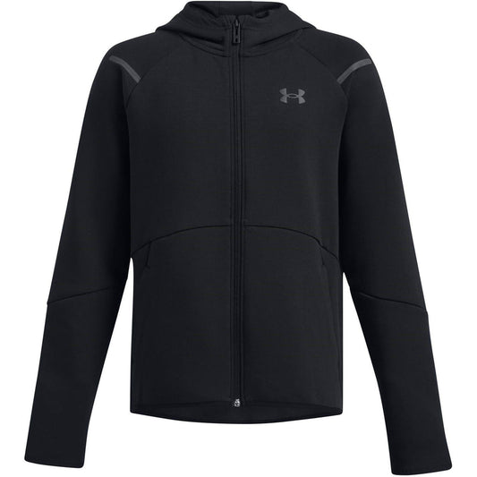 Black - Front - Under Armour Boys Full Zip Hoodie
