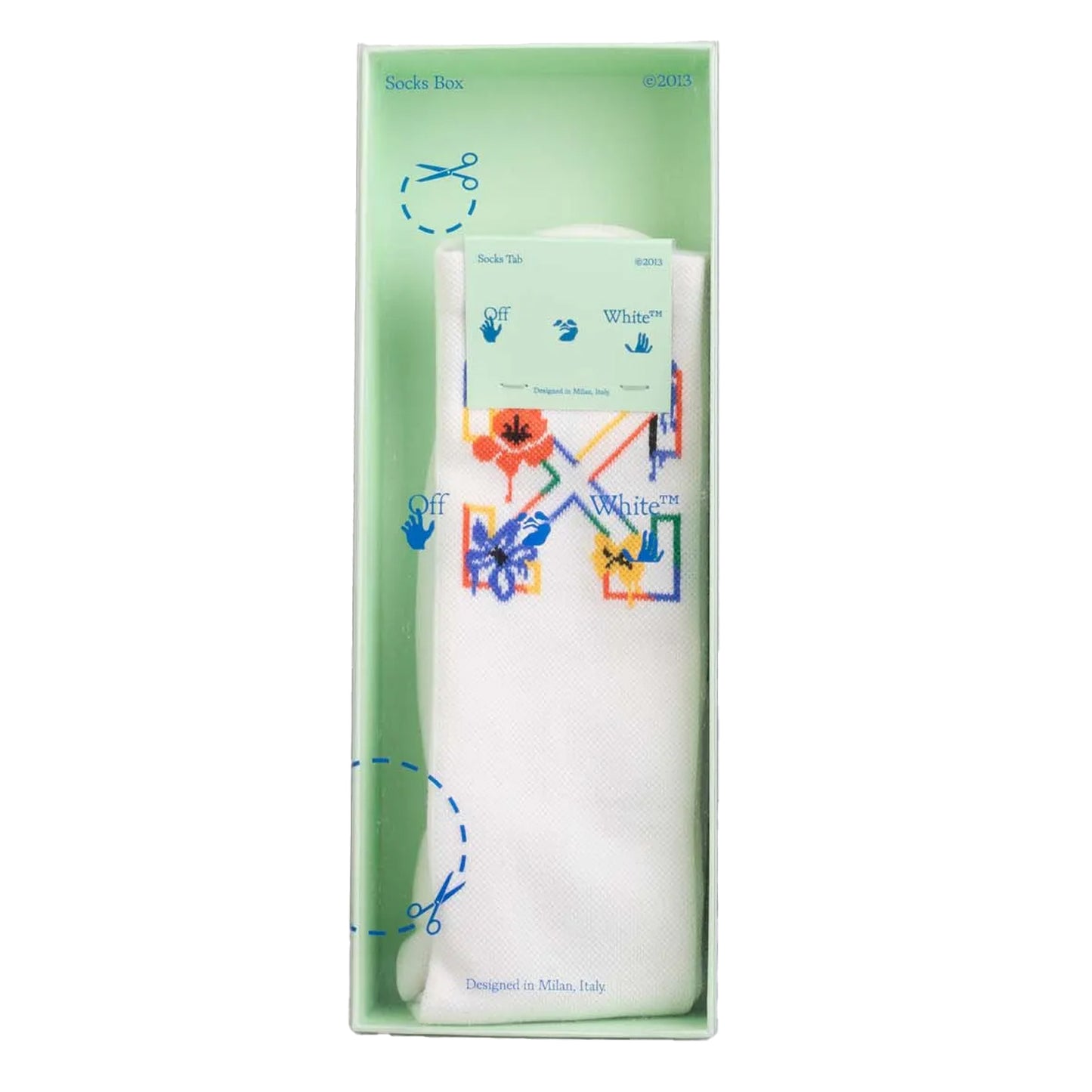 Sand - Side - Off White Unisex Adult Floral Arrow Long Socks