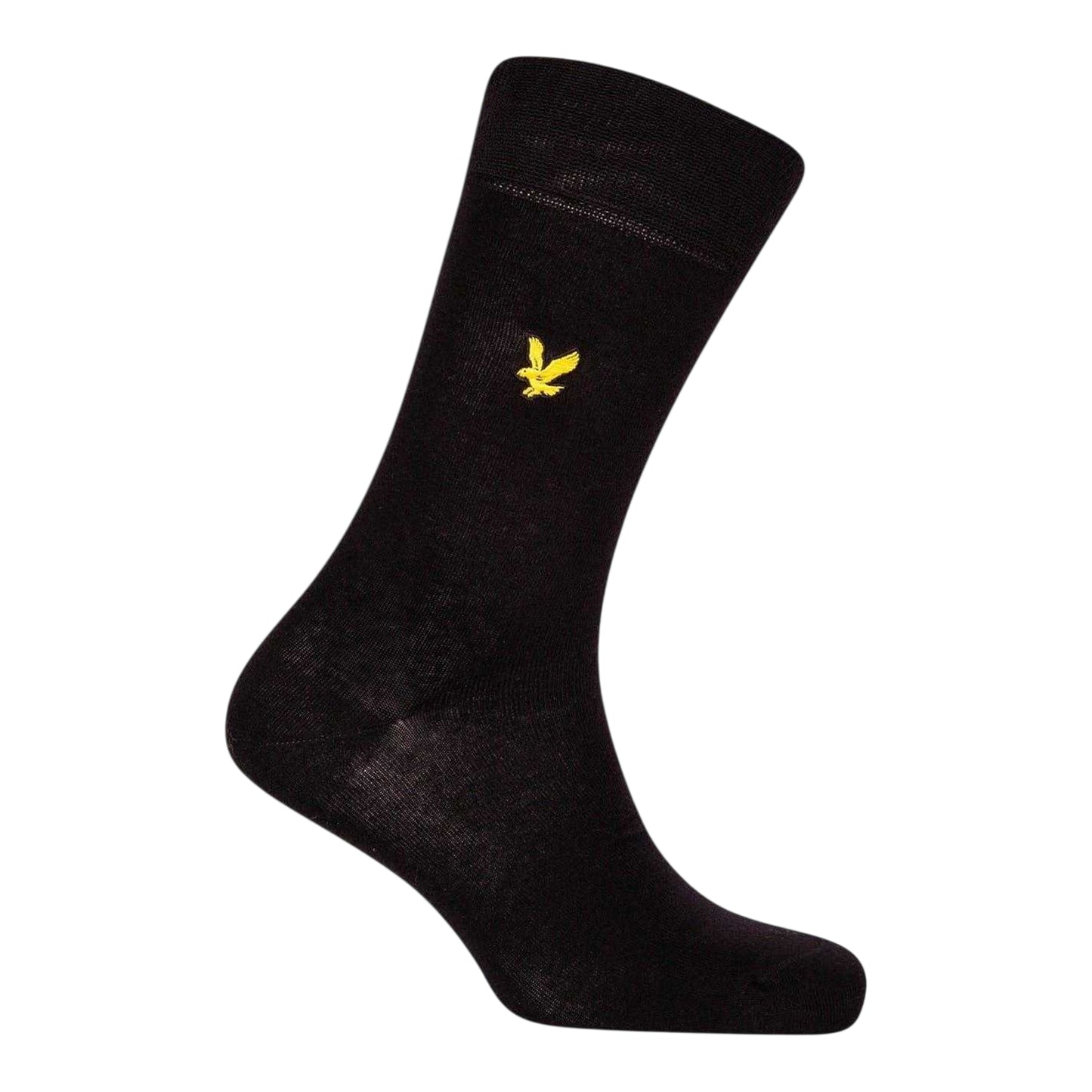 Black - Back - Lyle & Scott Mens Core Embroidered Logo Crew Socks (Pack of 5)