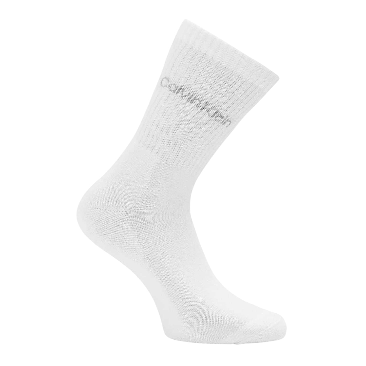 White - Side - Calvin Klein Womens-Ladies Logo Crew Socks (Pack of 3)