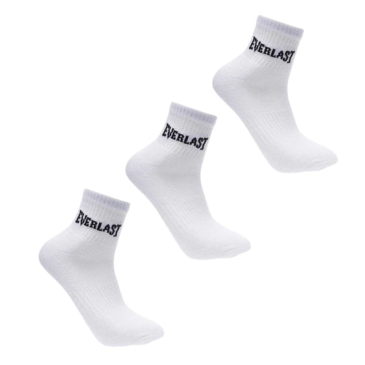 White - Front - Everlast Womens-Ladies Quarter Socks (Pack of 3)