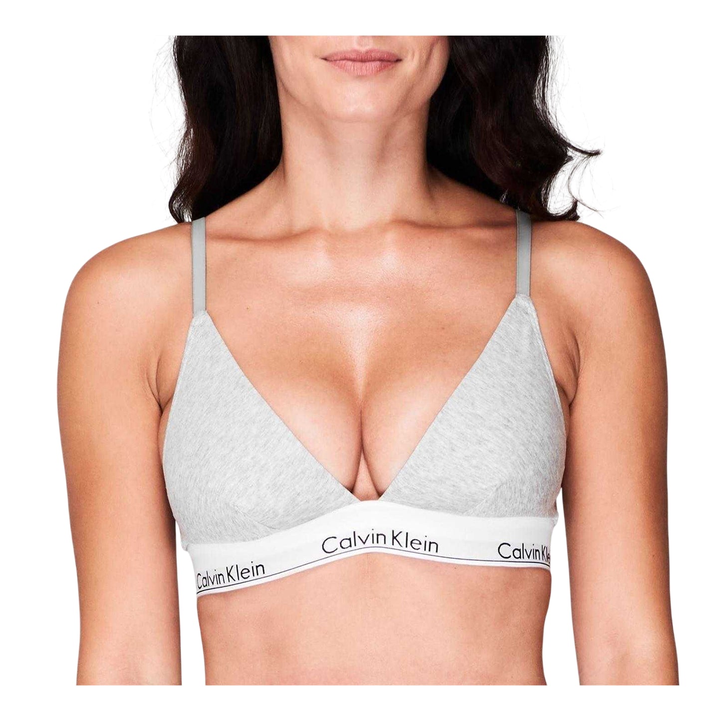 Grey Heather - Side - Calvin Klein Womens-Ladies Cotton Bra