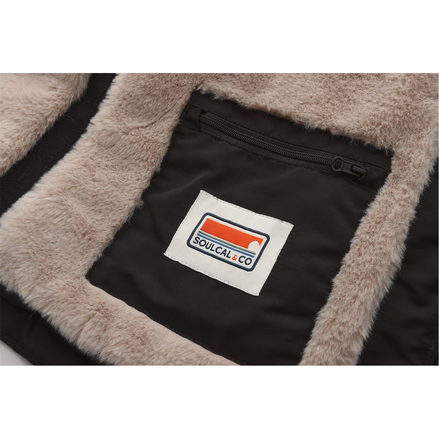 Black - Pack Shot - SoulCal Womens-Ladies Bubble Puffer Jacket