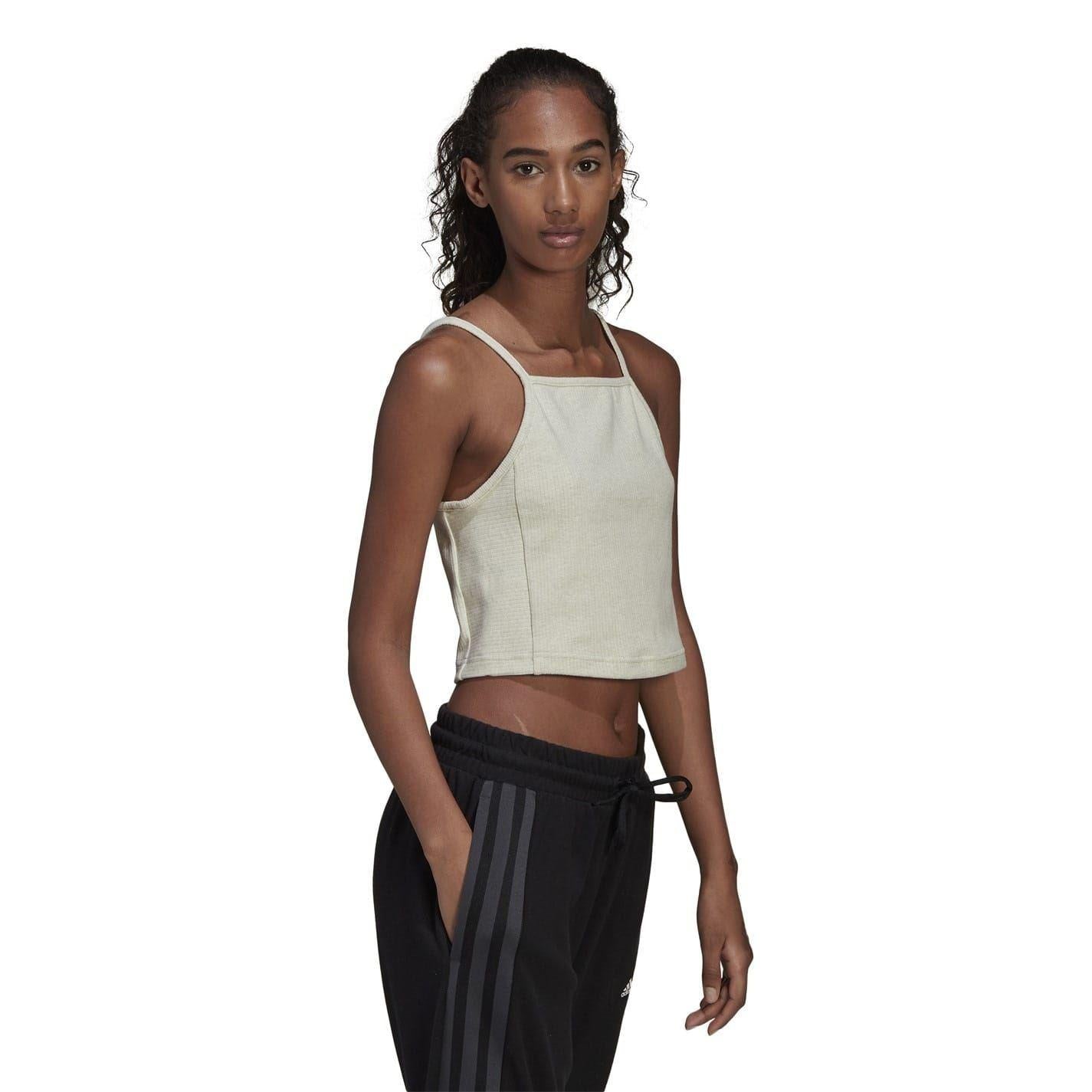 Botanical Garden - Pack Shot - Adidas Womens-Ladies Studio Lounge Ribbed Tank Top