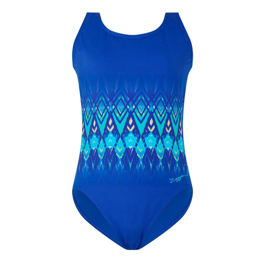 Blue - Front - Zoggs Womens-Ladies Reef One Piece Swimsuit