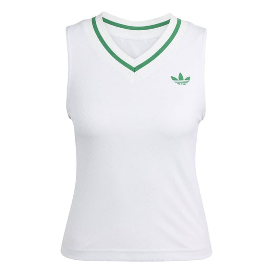 White - Front - Adidas Womens-Ladies Sleeveless Vest Top