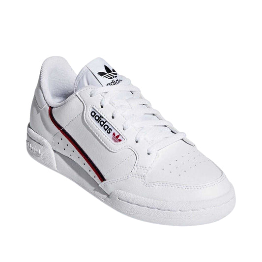 White - Front - Adidas Womens-Ladies Continental 80 Stripe Leather Trainers