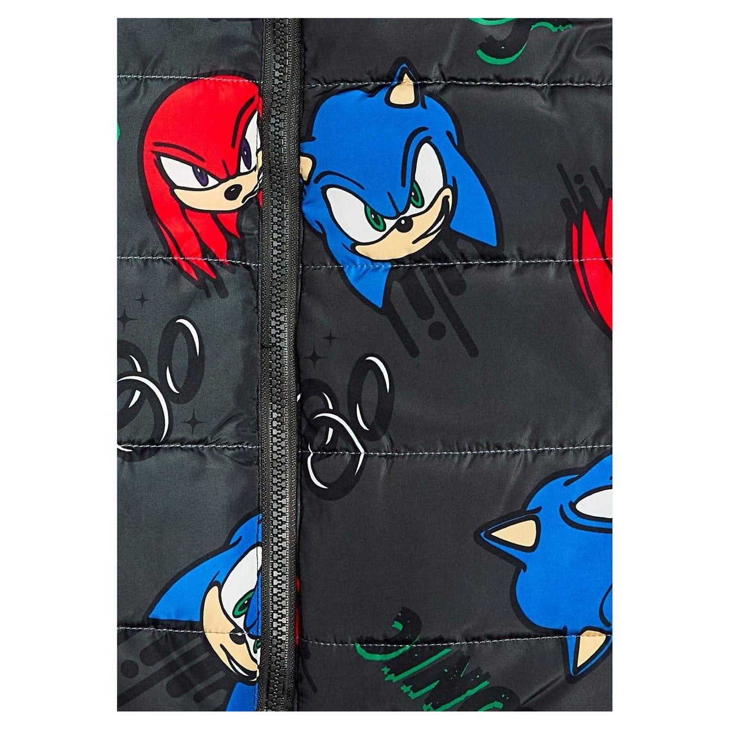 Black - Side - Sonic The Hedgehog Childrens-Kids Gilet