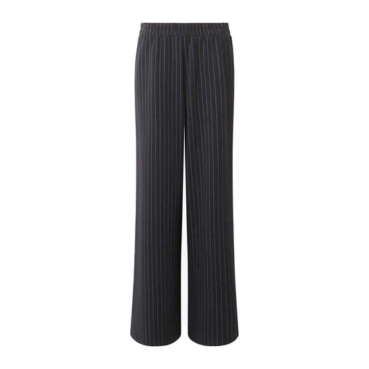 Black-White - Front - French Connection Womens-Ladies Wide Leg Trousers
