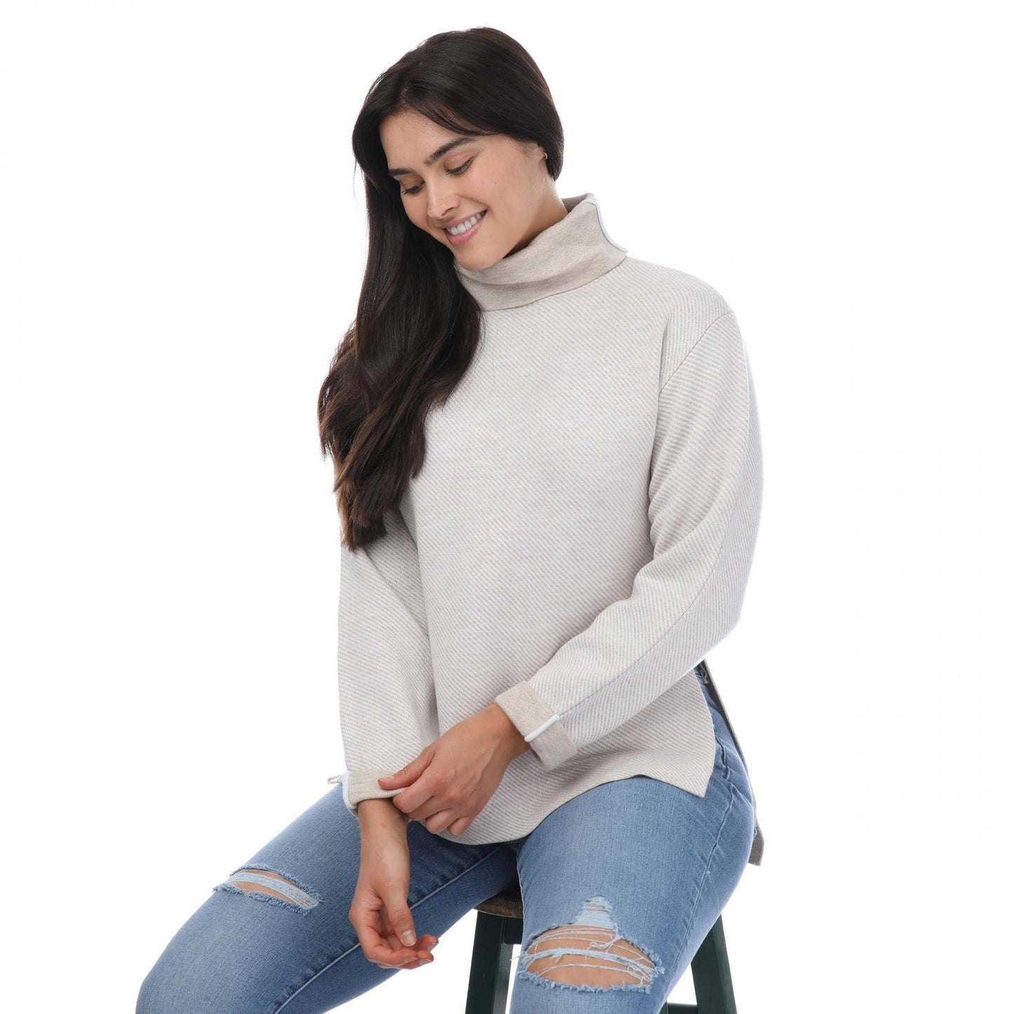 Natural - Lifestyle - Ted Baker Womens-Ladies Lidyaa Funnel Neck Relaxed Fit Jumper