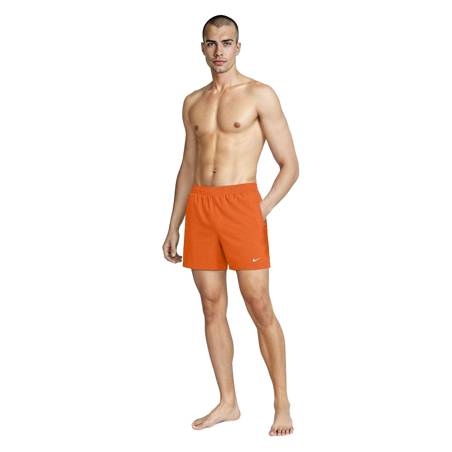 Orange - Lifestyle - Nike Mens Embroidered Logo Regular Swim Shorts