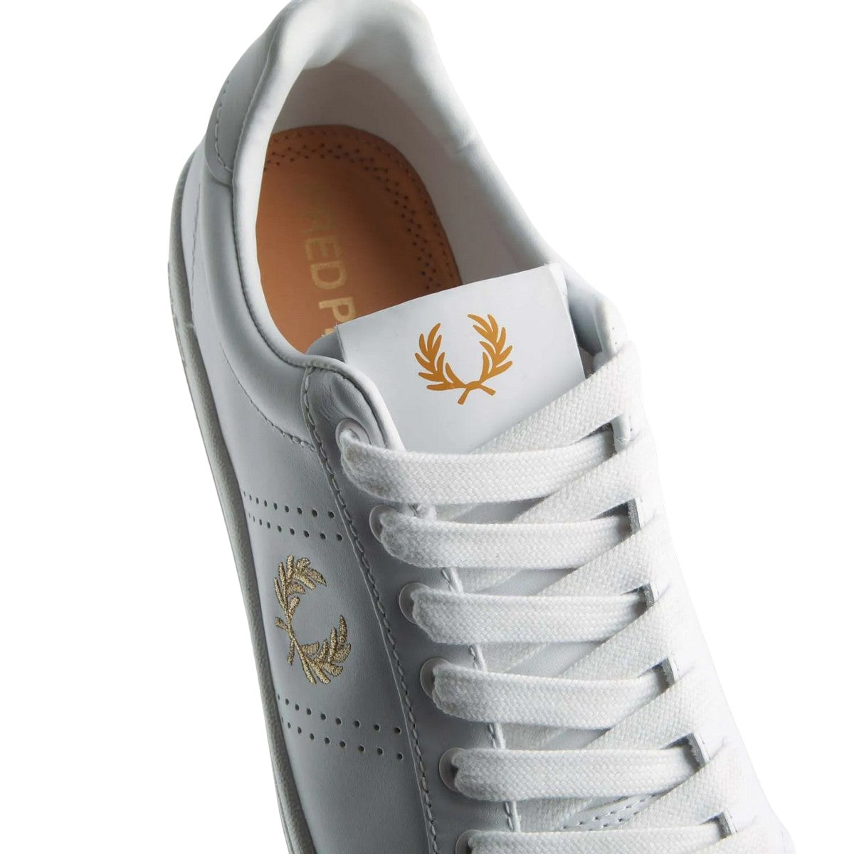 White - Pack Shot - Fred Perry Mens B721 Leather Trainers