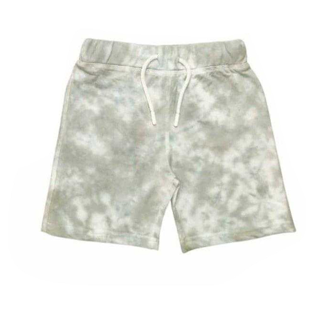 Green - Side - Star Childrens-Kids Tie Dye Regular Long-Sleeved Sweatshirt and Shorts Set