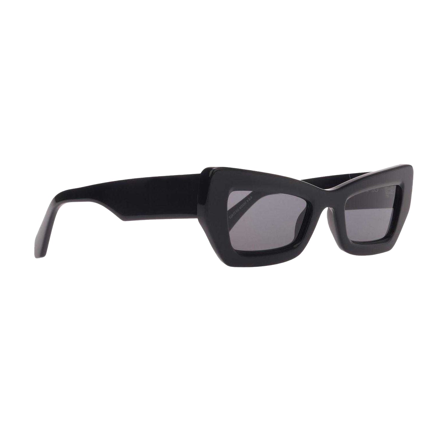 Black - Side - Off White Aurora Cat Eye Sunglasses