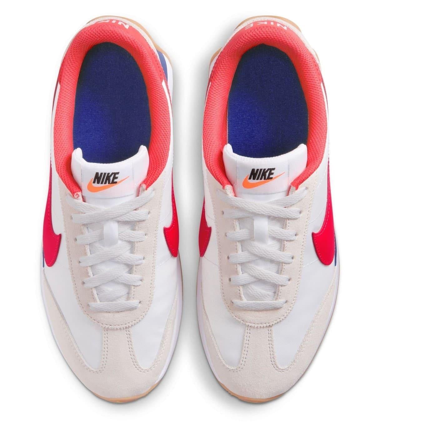 White-Blue-Red - Pack Shot - Nike Womens-Ladies Waffle Debut Suede Wedge Trainers