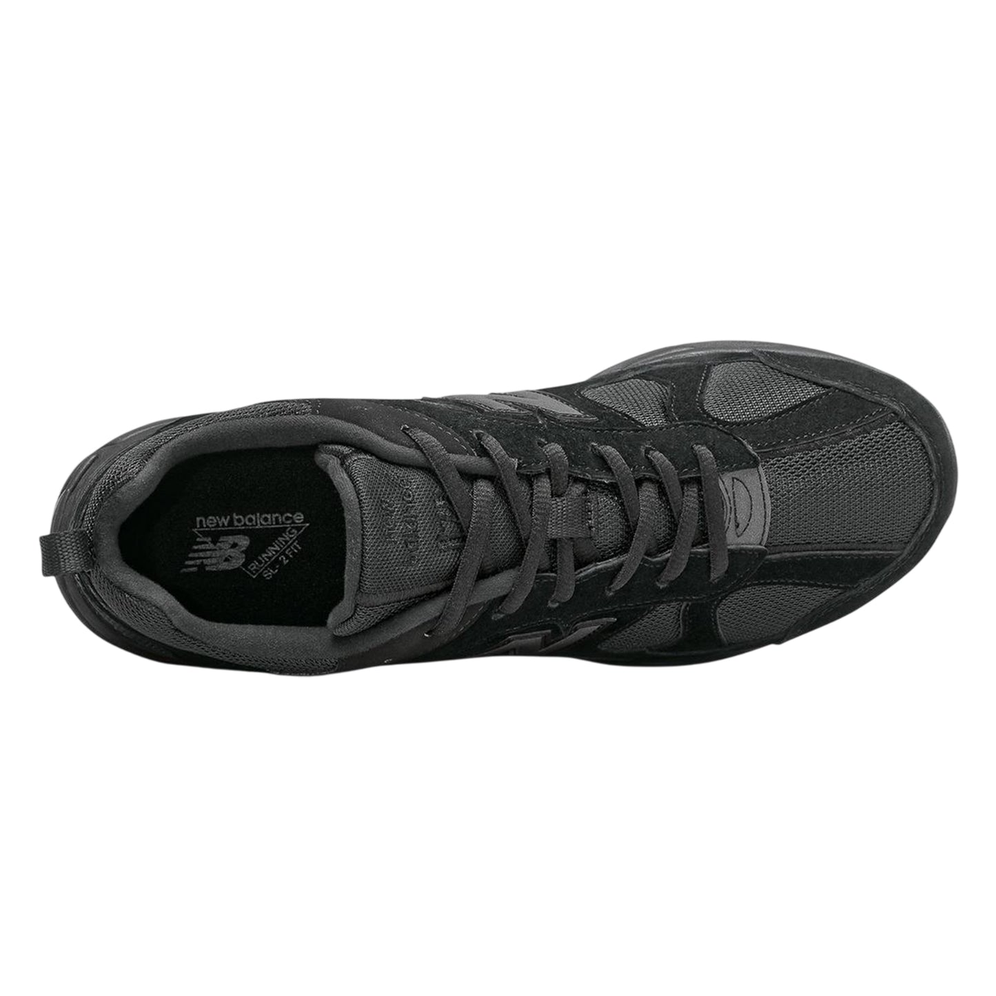 Black - Side - New Balance Mens Leather Low Flat Trainers