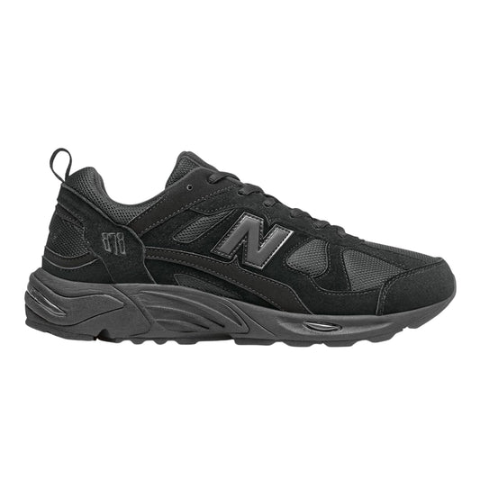 Black - Front - New Balance Mens Leather Low Flat Trainers