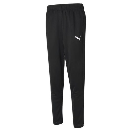 Black - Front - Puma Mens Logo Tapered Tracksuit Bottoms