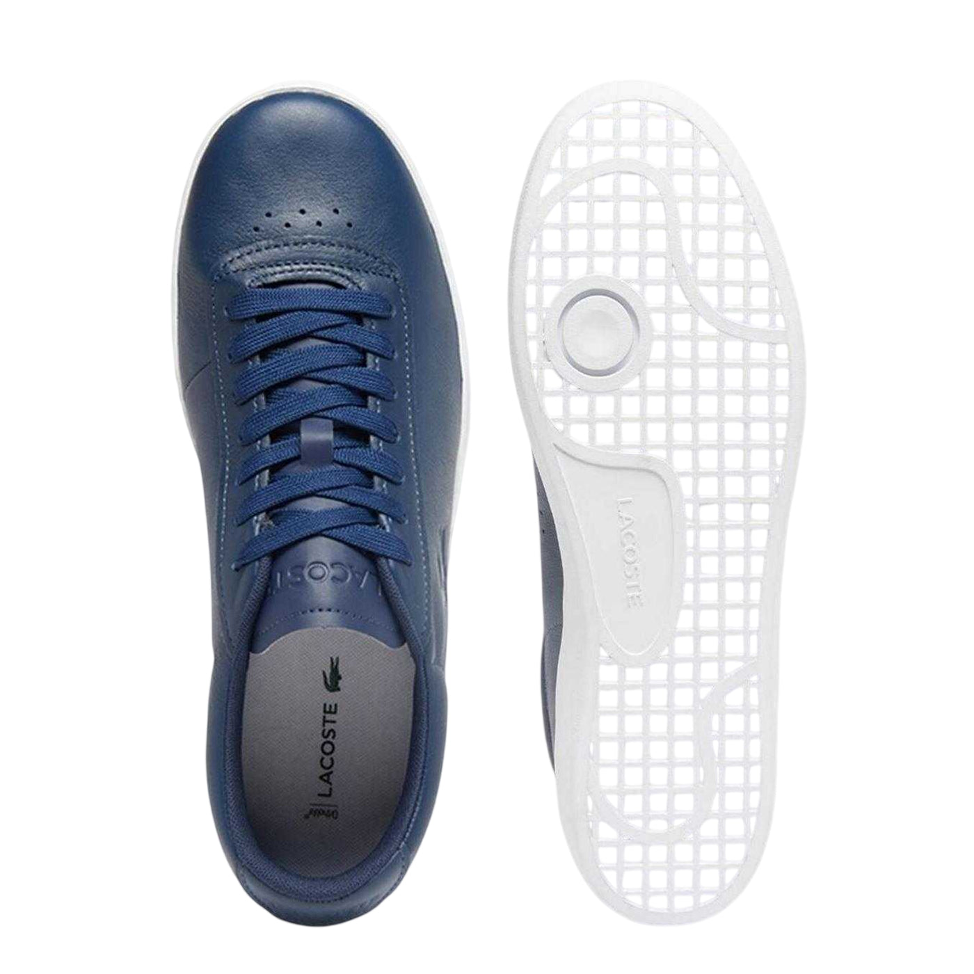 Navy-White - Lifestyle - Lacoste Mens Baseshot Leather Trainers