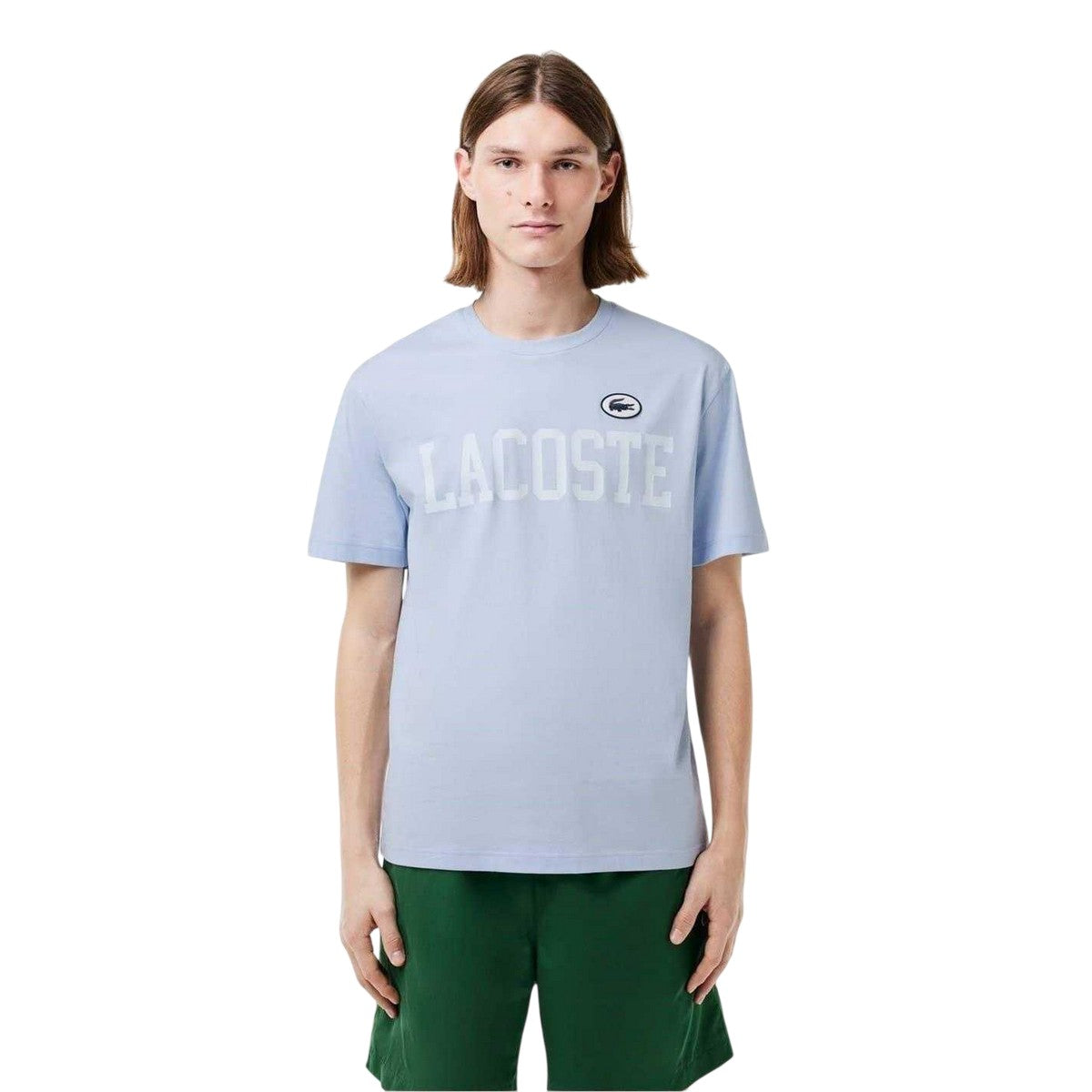 Blue - Lifestyle - Lacoste Mens Logo Printed Cotton T-Shirt