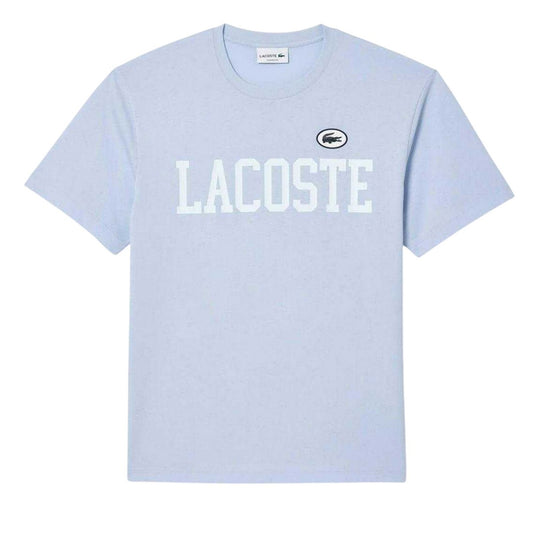 Blue - Front - Lacoste Mens Logo Printed Cotton T-Shirt
